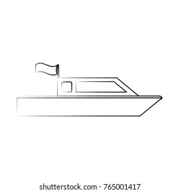 small boat isolated