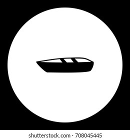 small boat simple silhouette black icon eps10