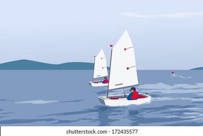 small boats sailing on a summer breeze