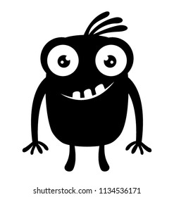 
A small body monster with bulging eyes, monster mascot 
