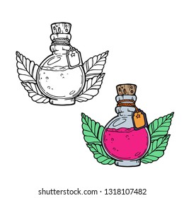 small bottle with cork in vector
