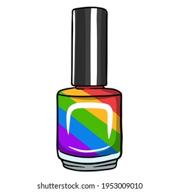 Eine kleine Flasche Lacklack oder Gel-Lacklack. Erforderlich für den Kapitän. Vektorgrafiken im Cartoon-Stil für Design und Dekoration.