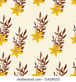 Small bouquets. Vector pattern with cute small flowers.