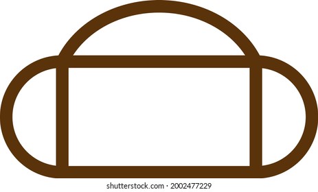 Small bown bag, illustration, vector on a white background.