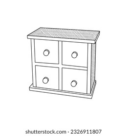 Icono de ilustración de elemento Logotipo de caja pequeña, icono de diseño de símbolo Vector de línea de mobiliario, diseño de ilustración minimalista
