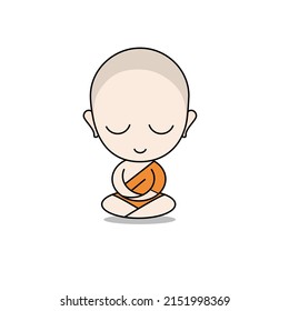 small boy Buddhist monk meditation