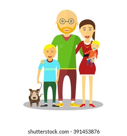 Small boy, woman and man happy family couple. Women and men in love, modern family, families with baby kid. Modern family portrait. Typical family. People couple, people family together concept. 
