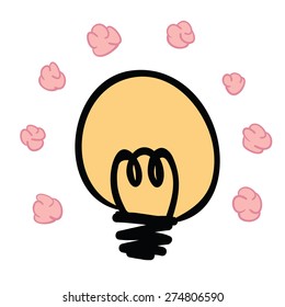 Small brain around bulb show brain is a light of think, can apply this vector for loader icon.