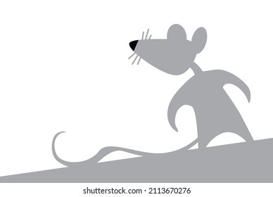 A small, brave rodent. A determined rat challenges the world around him. Vector image for prints, poster and illustrations.