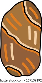 Small bread, illustration, vector on white background.