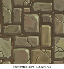 Small brick ground. Seamless texture. Vector illustration.