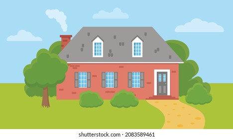 
Small Brick House With Trees