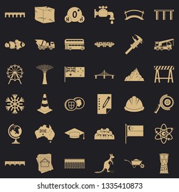 Small bridge icons set. Simple style of 36 small bridge vector icons for web for any design