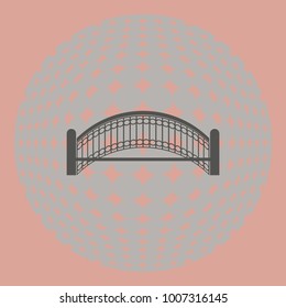 Small bridge vector icon, web design element