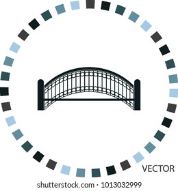 Small bridge vector icon, web design element
