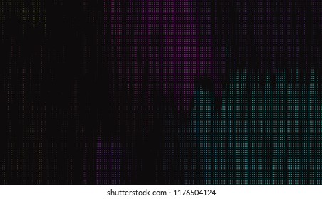 Small bright circles on a dark background. Vivid gradient. Neon colors. Abstract geometric background. Vector illustration. Geometric shapes Wallpaper for print, advertising, social media 