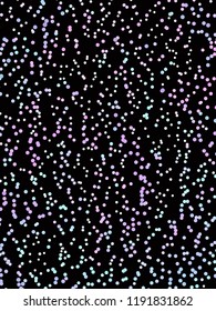 Small bright circles on a dark background. Vivid gradient. Neon colors. Abstract geometric background. Vector illustration. Geometric shapes Wallpaper for print, advertising, social media 