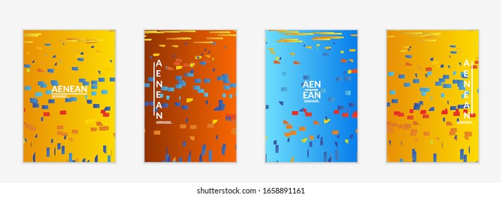 Small bright particles moving on gradient. Nature inspired design. Abstract under water marine life background. Vector illustration of abstract creatures swimming in deep ocean water.