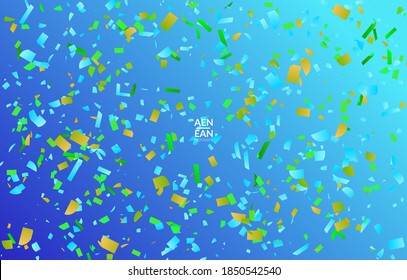 Small bright particles moving on gradient. Nature inspired design. Abstract under water marine life background. Vector illustration of abstract creatures swimming in deep ocean water.