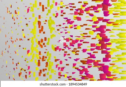 Small bright particles moving on gradient. Nature inspired design. Abstract under water marine life background. Vector illustration of abstract creatures swimming in deep ocean water.