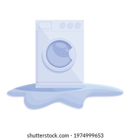 Small broken washing machine icon. Cartoon of Small broken washing machine vector icon for web design isolated on white background