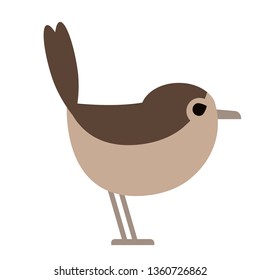 small brown bird flat illustration