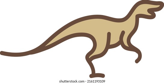 Small brown dinosaur, illustration, vector on a white background.