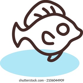 Small brown fish, illustration, vector on a white background.