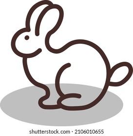 Small brown rabbit, illustration, vector on a white background.