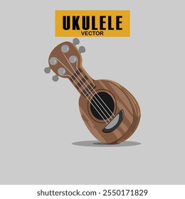 Vetor Ukulele redondo marrom pequeno