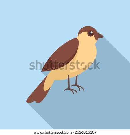 Small brown and yellow bird is standing peacefully, perfect for projects related to nature, birds, and wildlife