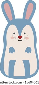 Small bunny, illustration, vector on white background.