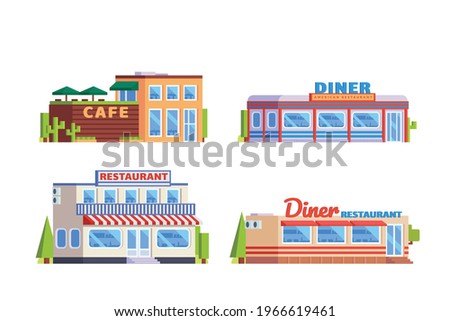 Small business building illustration with flat design concept