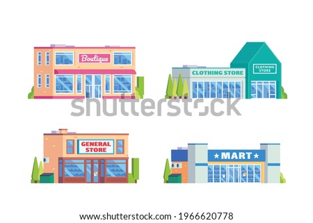 Small business building illustration with flat design concept