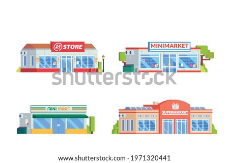 Small business building illustration with flat design concept