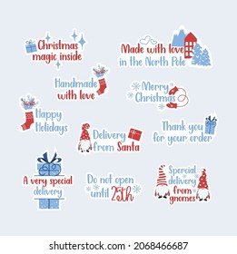 Small business Christmas sticker pack, packaging Christmas stickers