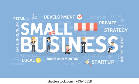 Small Business Concept Illustration. Idea Of Development, Money And Success.