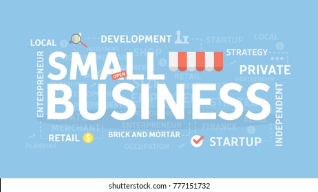 Small business concept illustration. Idea of development, money and success.