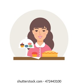 Small business - confectionery, sweet-shop vector illustration flat style