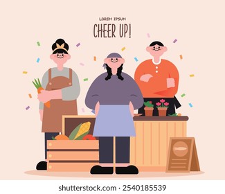 Small Business Day People Illustration