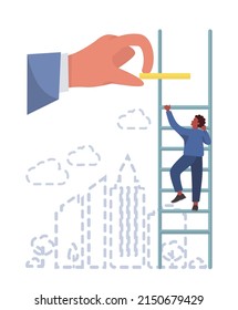 Concepto de desarrollo de pequeñas empresas. Empresarios e inversionistas que apoyan nuevas empresas. Iniciar el proyecto con éxito. Las empresas ganan más. Ilustración vectorial plana