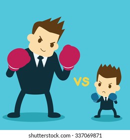 small business fighting big business, concept of business competition