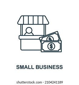 Small Business icon. Line element from crisis collection. Linear Small Business icon sign for web design, infographics and more.