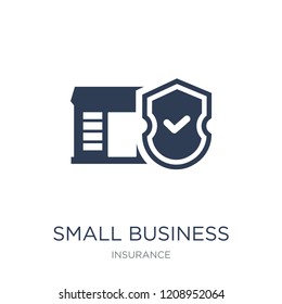 small business insurance icon. Trendy flat vector small business insurance icon on white background from Insurance collection, vector illustration can be use for web and mobile, eps10
