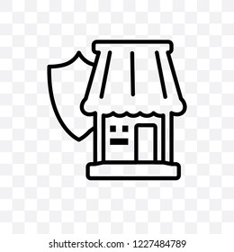 small business insurance vector linear icon isolated on transparent background, small business insurance transparency concept can be used for web and mobile