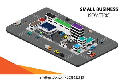 Small Business isometric mode. Suitable as infographic or illustration for presentation