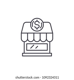 Small business linear icon concept. Small business line vector sign, symbol, illustration.