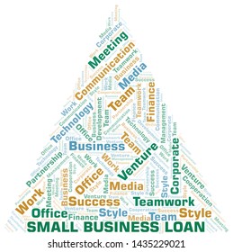 Small Business Loan word cloud. Collage made with text only.