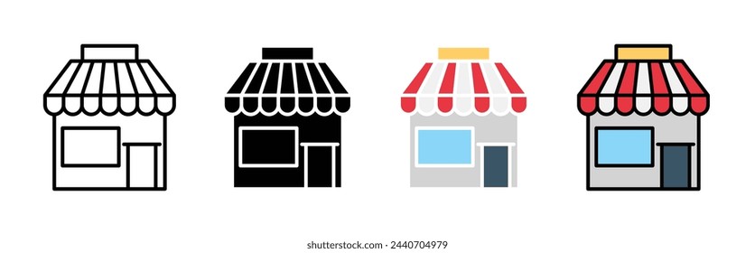 Small Business and Local Store Icons. Community Shop and Retail Outlet Symbols