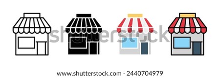 Small Business and Local Store Icons. Community Shop and Retail Outlet Symbols